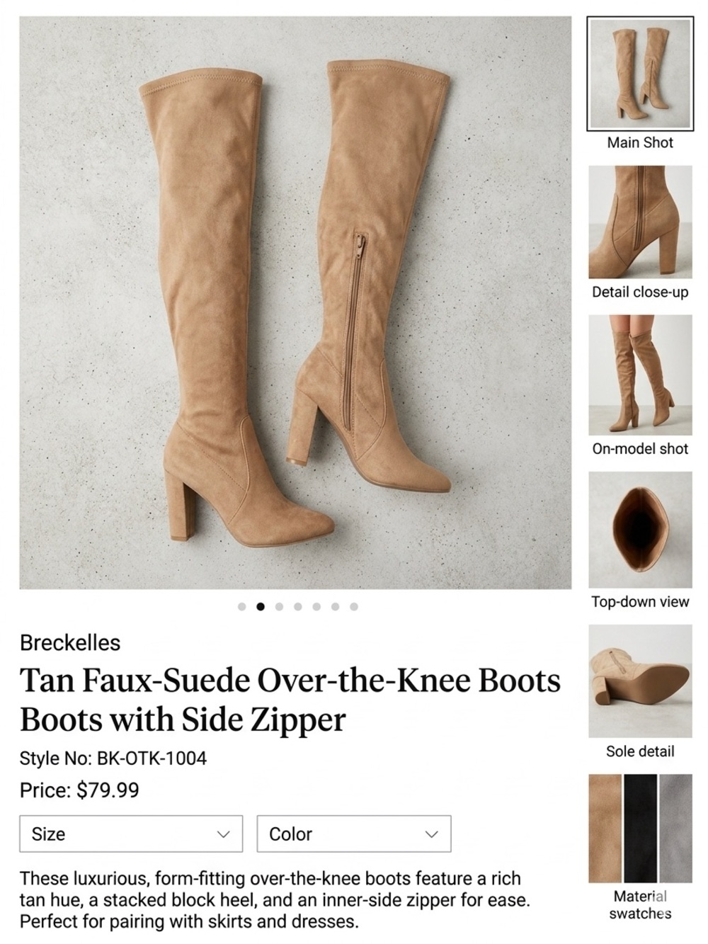 Breckelles Tan Over the Knee Boots